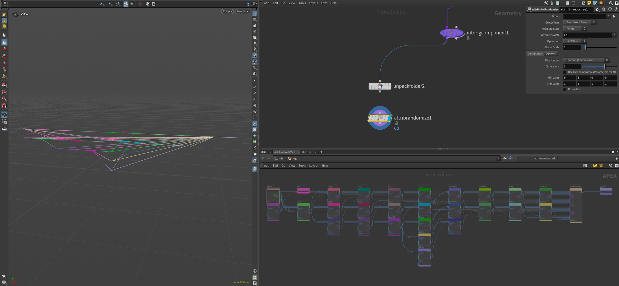 Basic Auto-rigging in APEX with Houdini 20