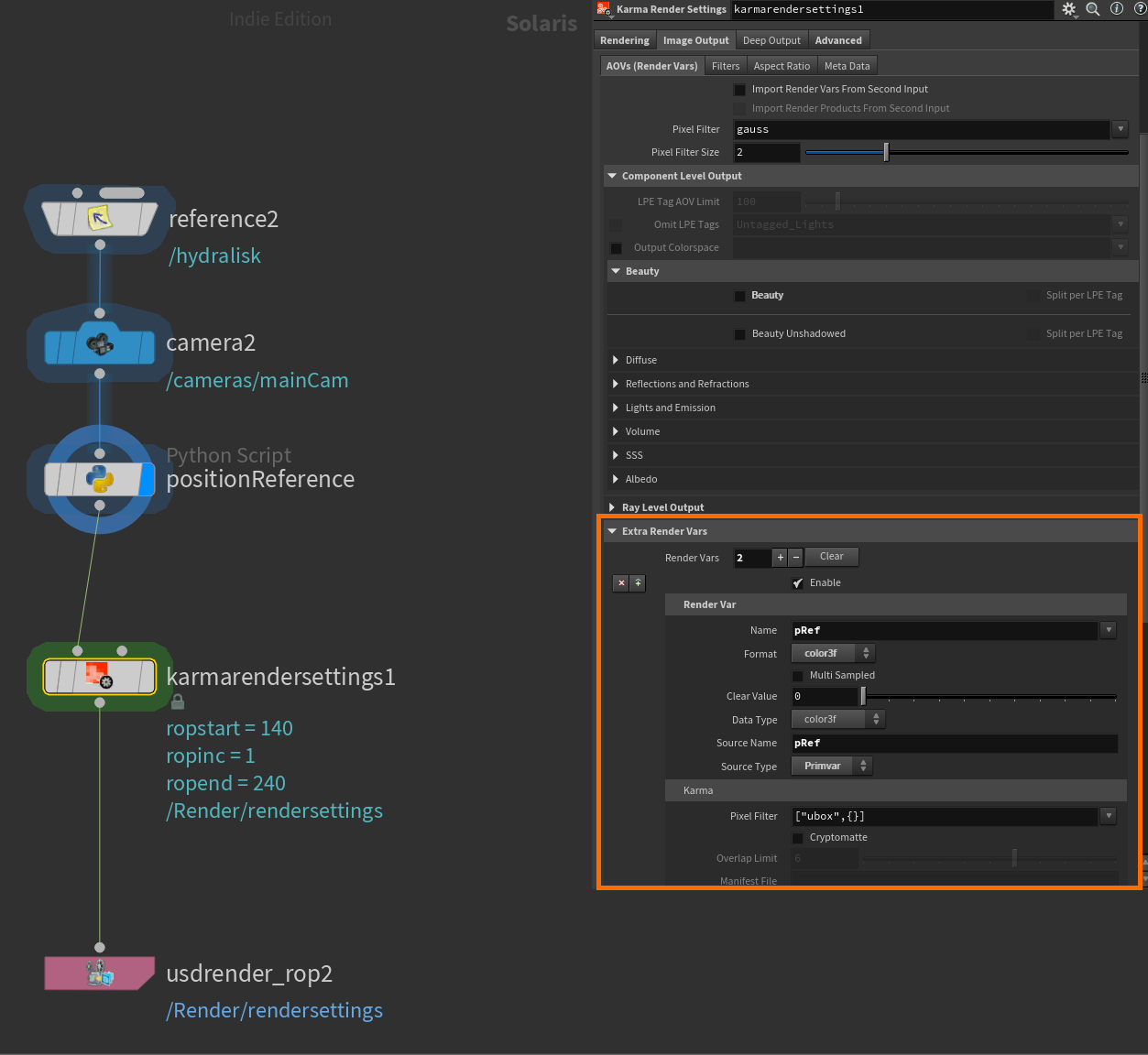 Live Position Reference (pRef) in Solaris