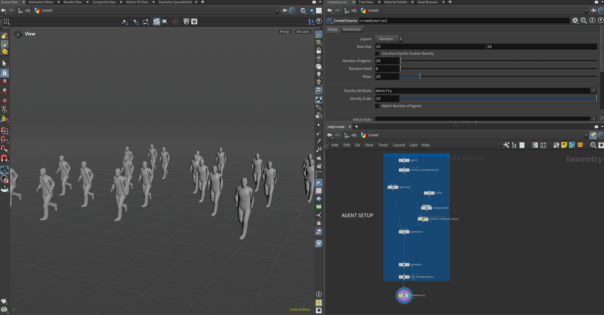 Rapid Crowd Generation in Houdini 20 (+Agents in USD)